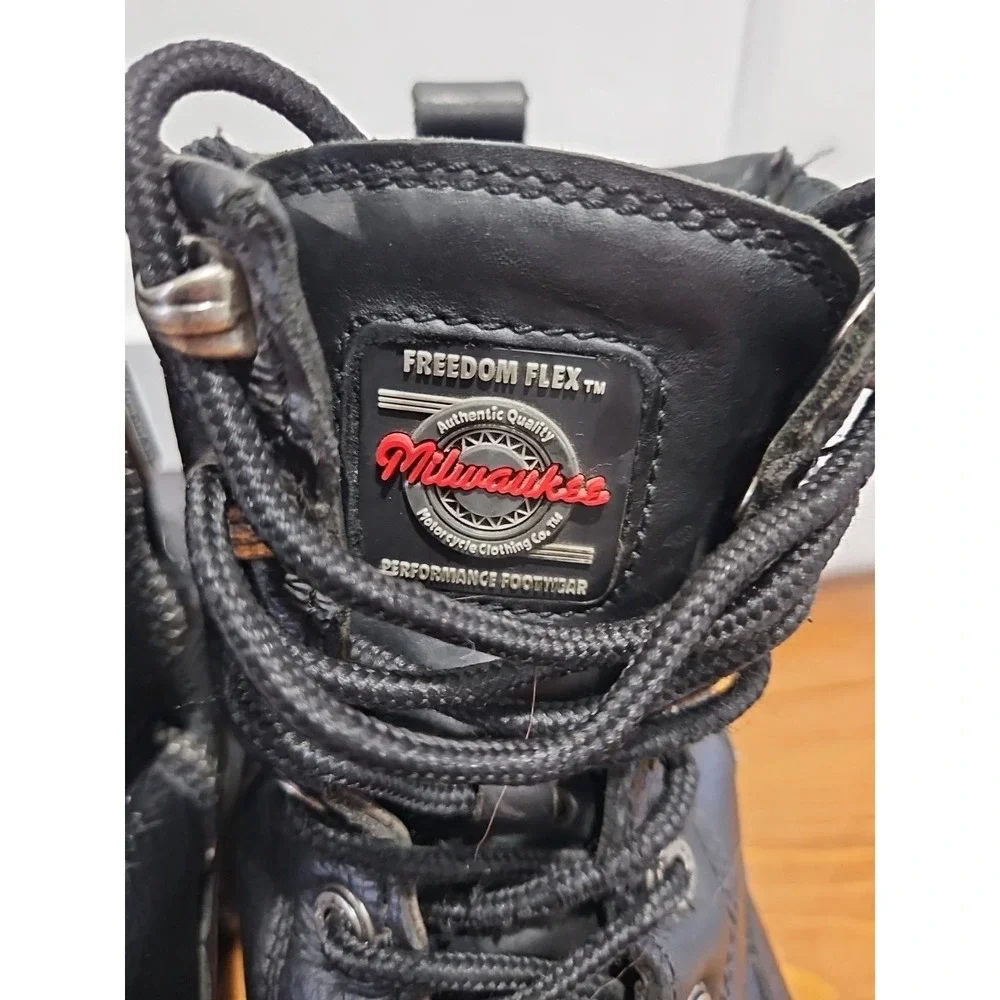 Men's Milwaukee Leather #MB408 Black Lace-Up Boots Motorcycle Work Size 9D‎